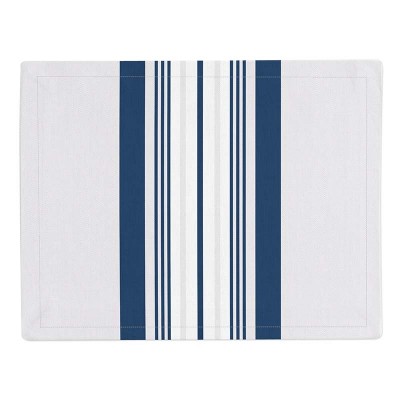 Set de table à rayures bleues