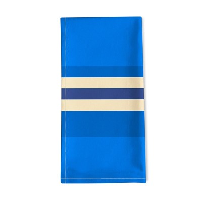 Elegant blue napkin with white stripes