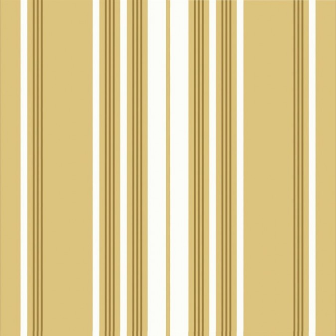 coated yellow fabric with white stripes by the meter