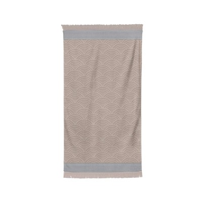 Soft and sophisticated beige striped black cotton shower sheet