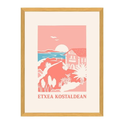 Framed poster illustrating the Basque Country landscape