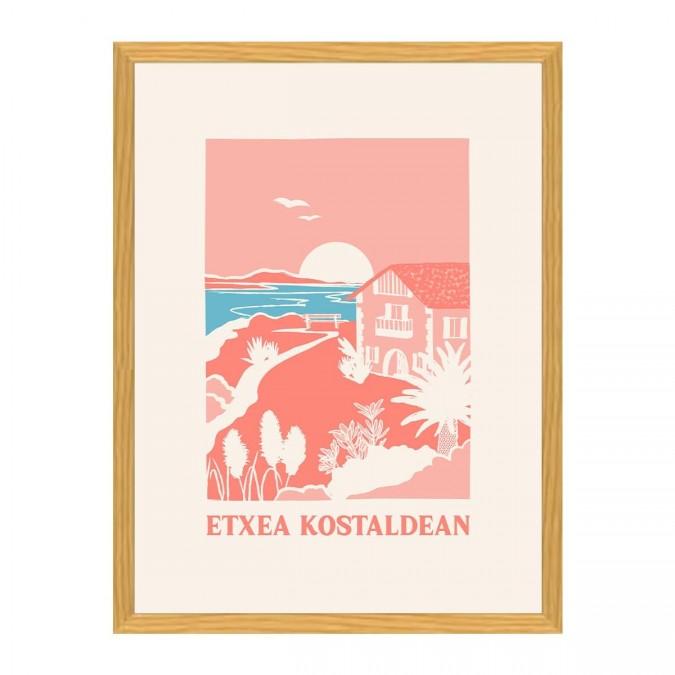 Framed poster illustrating the Basque Country landscape