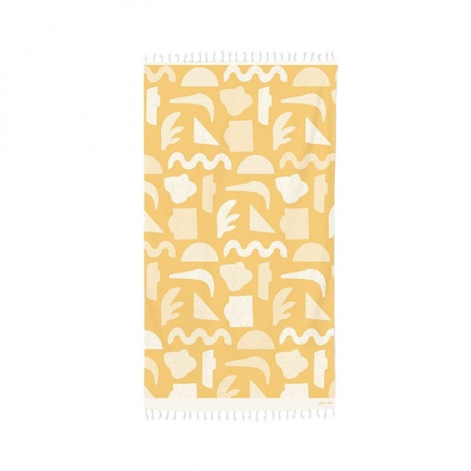 High quality yellow Fouta with pattern 100% cotton