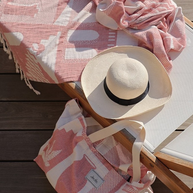 Fouta style méditerranéen rouge terracotta haut de gamme