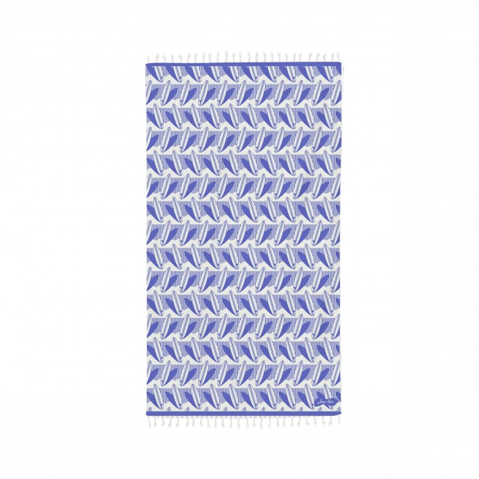 Fouta de alta calidad 100% algodón con motivos azul