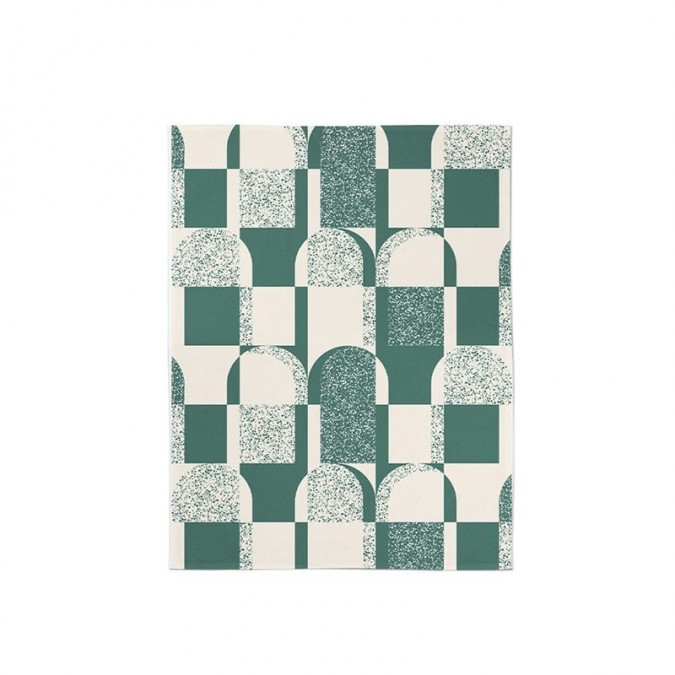 Trendy dark green hand towels with pattern