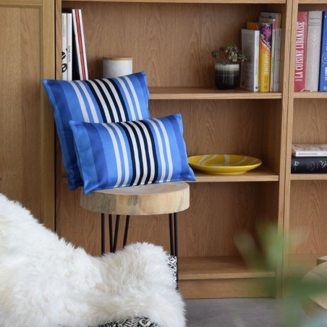 blue and white cushion cover in Oekotex cotton