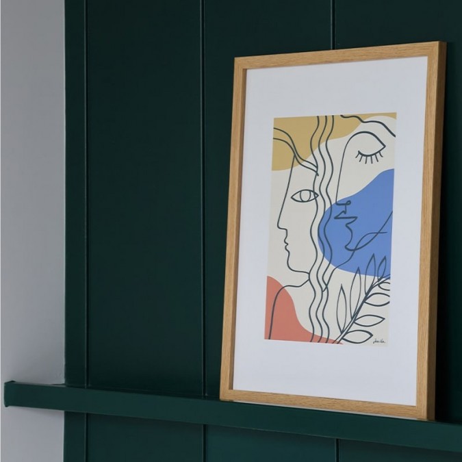 Framed illustration pastel abstract art