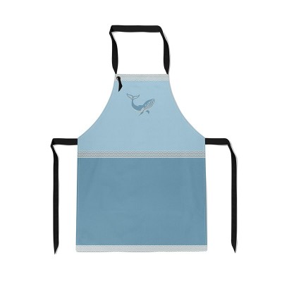 Delantal de cocina azul con diseño de ballena