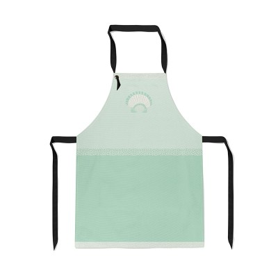 Green kitchen apron with shell motif