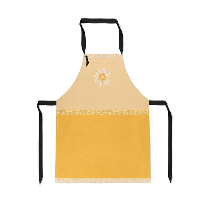 Yellow kitchen apron with sunflower motif