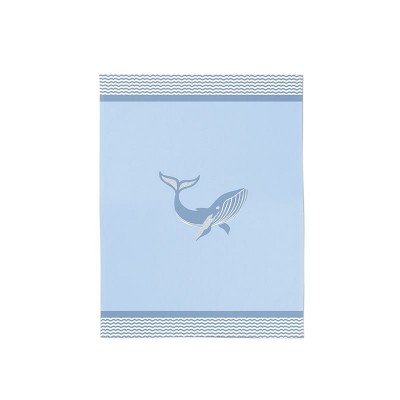 Essuie-mains de cuisine bleu à motif baleine basque