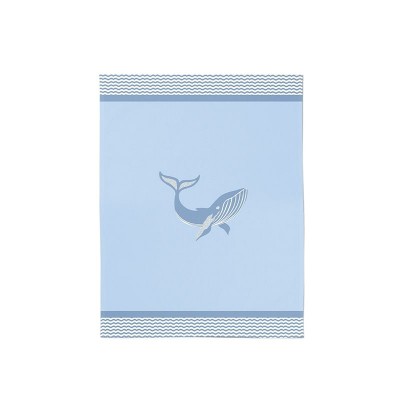 Blue kitchen towels with Basque whale design