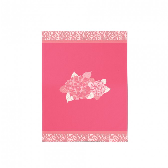 Pink hand towels with elegant hydrangea flower design