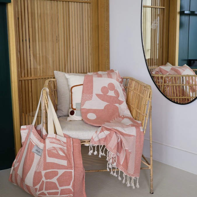 fouta terracotta à motif tendance