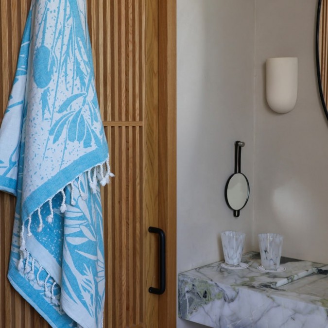 Fouta turquoise 100% coton doux