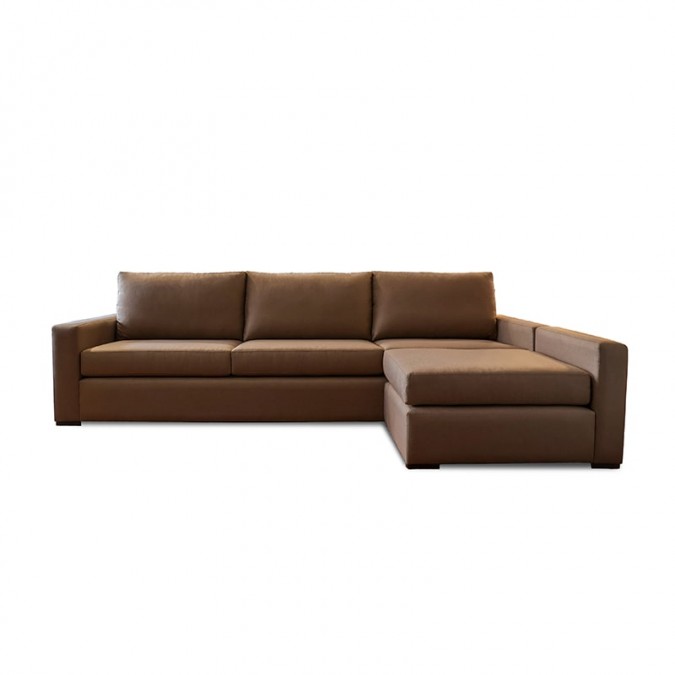 Comfortable top-of-the-range brown corner sofa