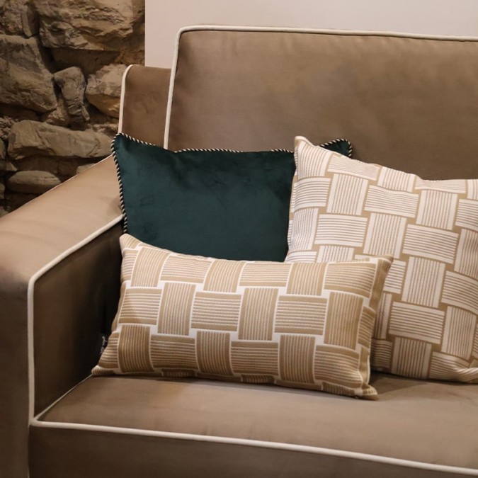 Contemporary luxurious brown velvet sofa