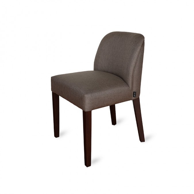 Chaise de table épurée couleur marron en tissu