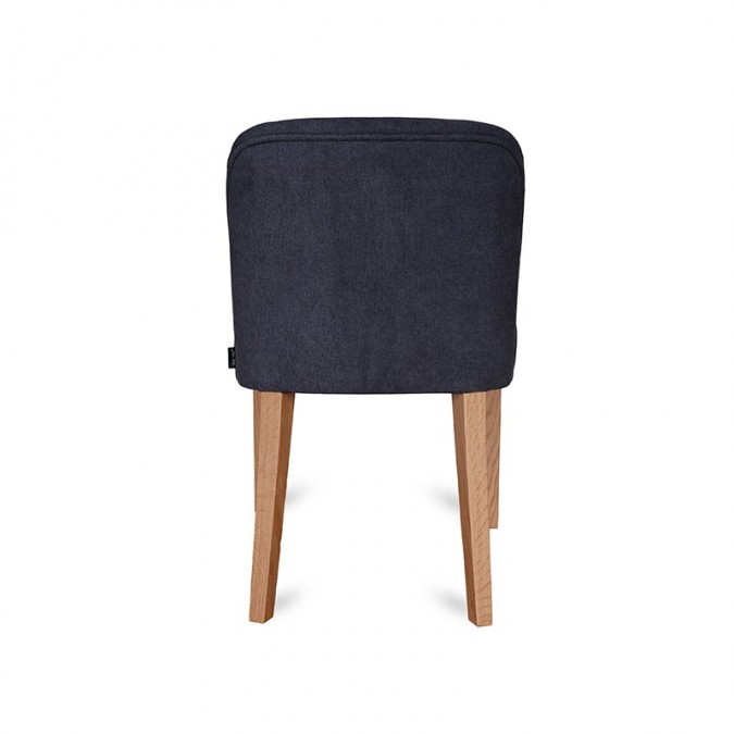 Dark grey table chair in a trendy rounded design