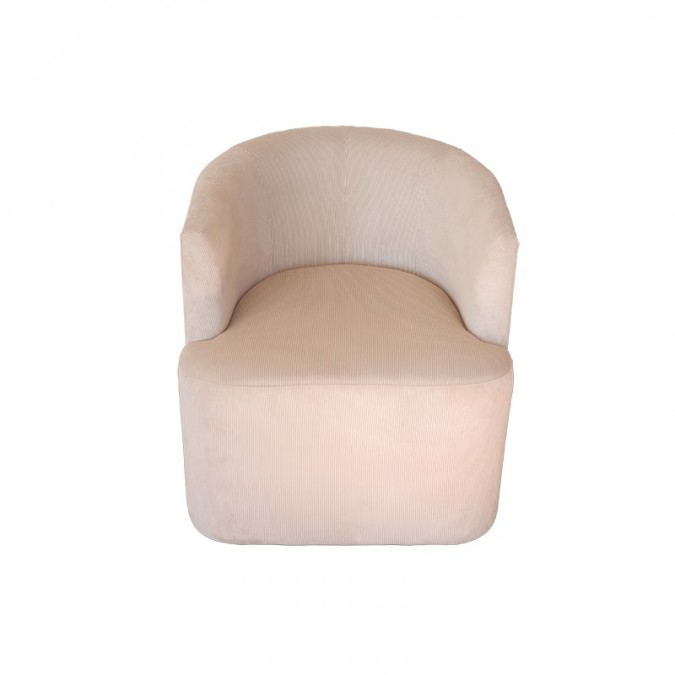 Trendy light beige armchair in high-end velvet