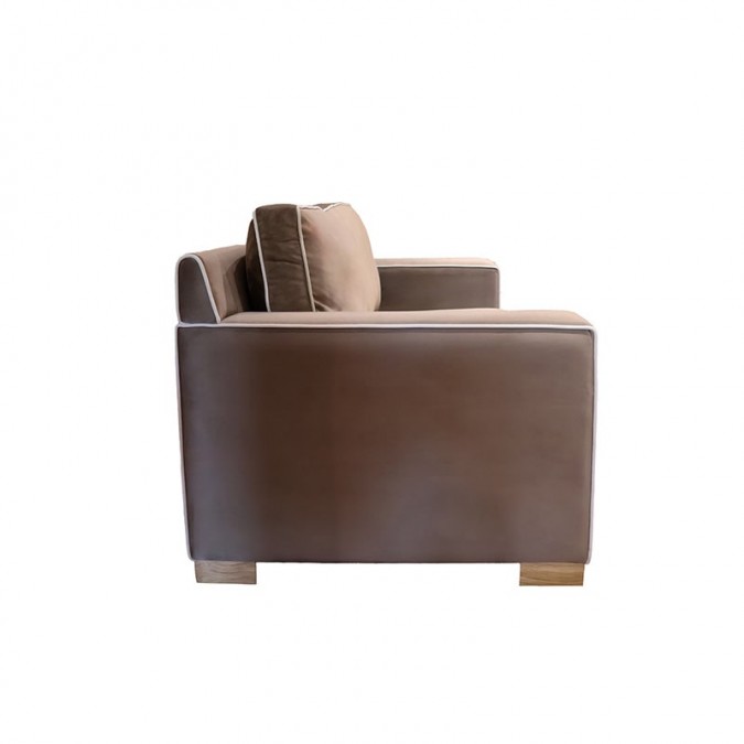 Top-of-the-range brown sofa with comfortable armrests