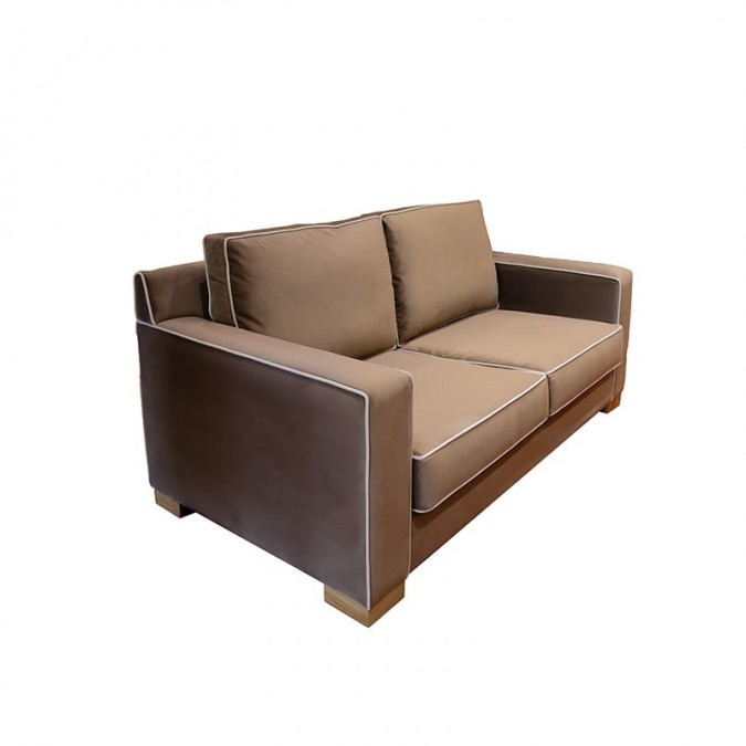 Contemporary brown sofa in sophisticated velvet