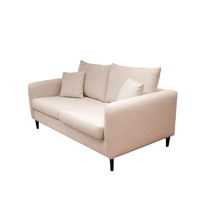 Luxurious beige sofa with solid wood leg elegant