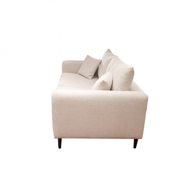 Sophisticated beige sofa with comfortable armrests