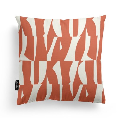Orange and white square cushion cover with trendy designs