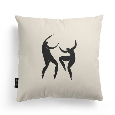 Elegant and chic white cushion cover with black body motif