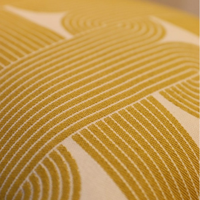 Chic and contemporary yellow and white cushion cover