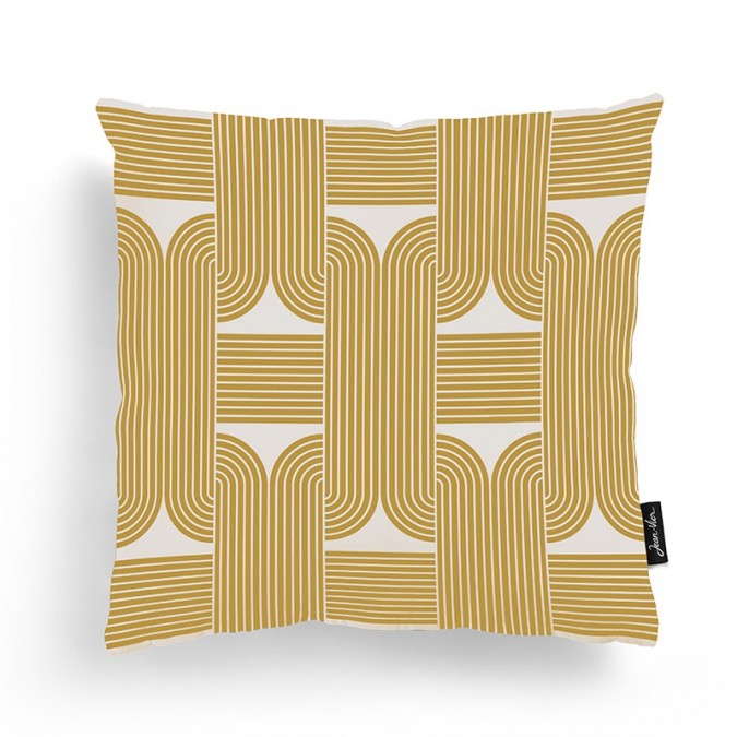 Trendy yellow reversible cushion cover