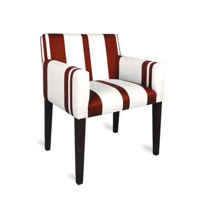 chic and luxurious armchair with red stripes