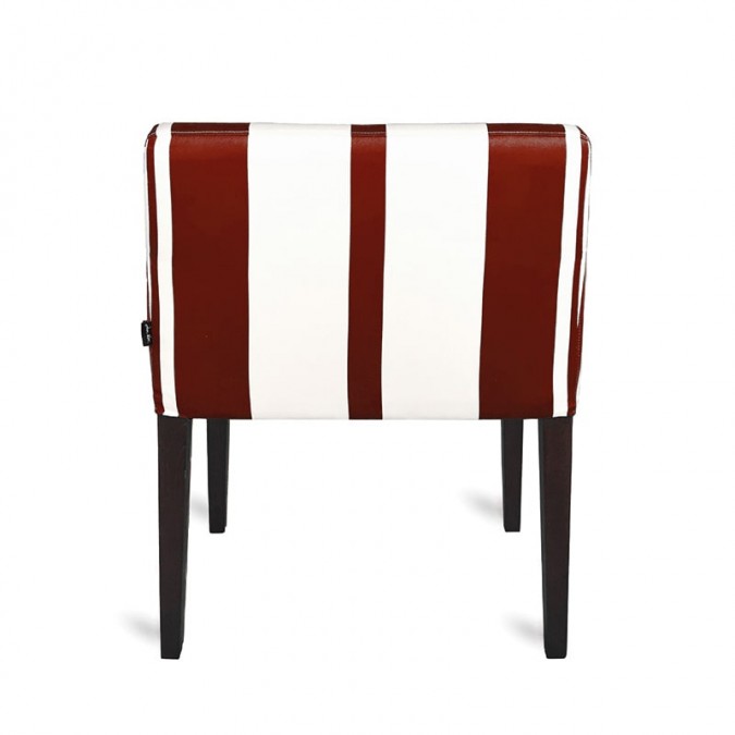 armchair with wooden legs and Basque red stripes