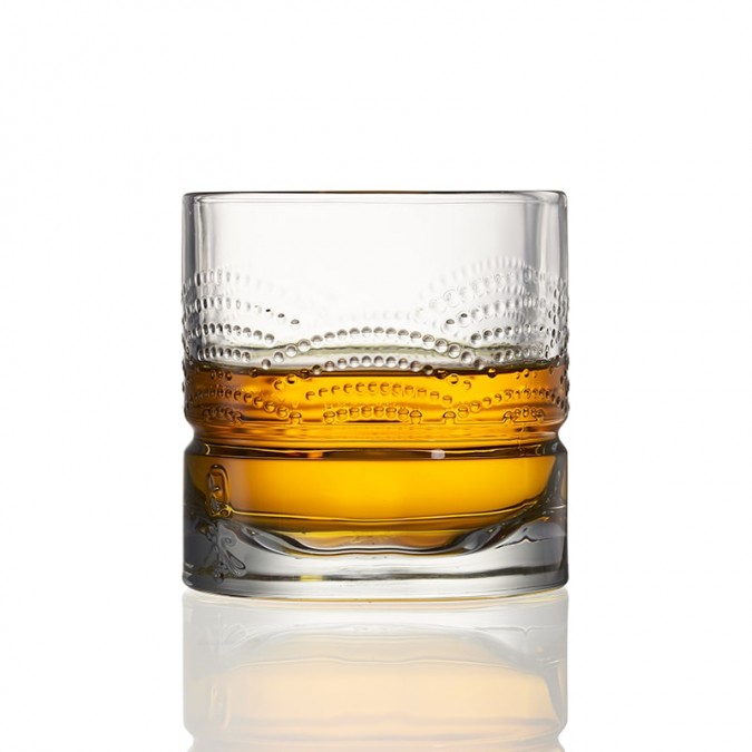 vaso de whisky de cristal transparente de alta gama