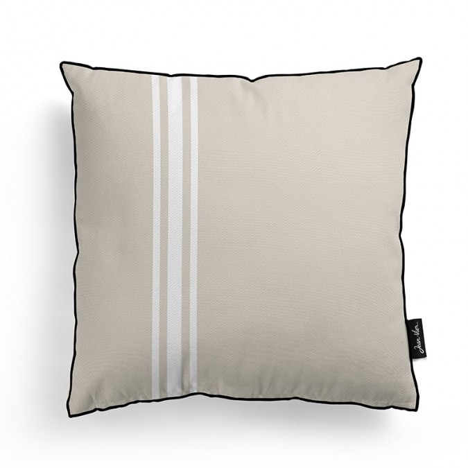 square cushion cover, refined style, white and ecru