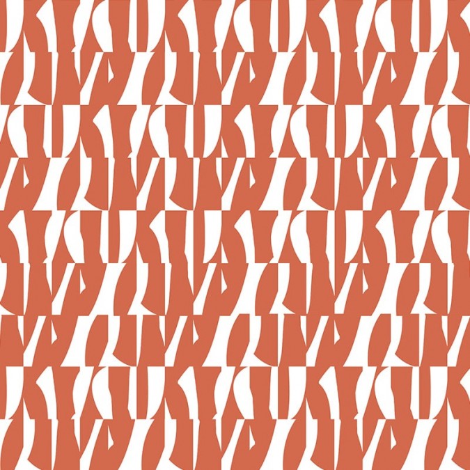 tissu au mètre sur mesure graphique orange et beige