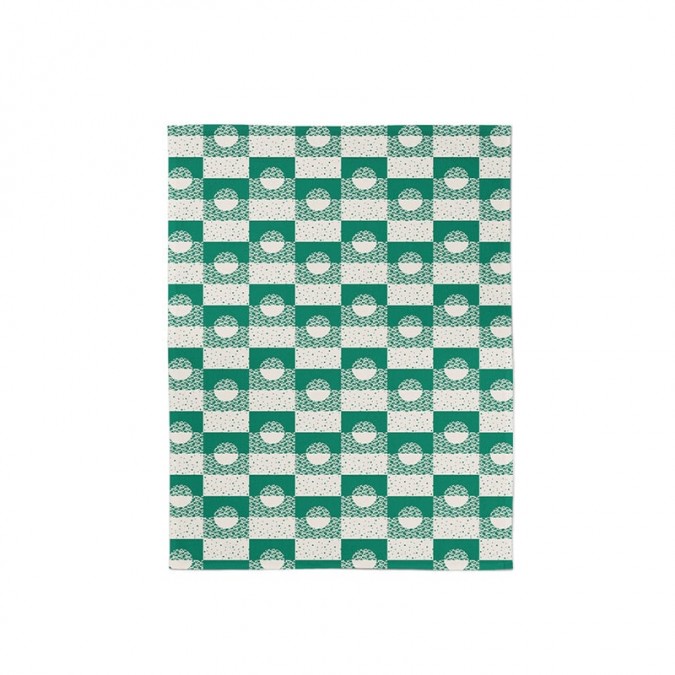 Green jacquard hand towels