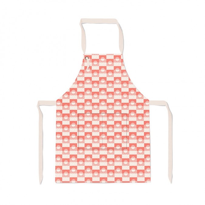 Orange Jacquard kitchen apron