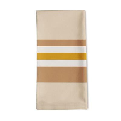 beige and brown striped cotton napkin