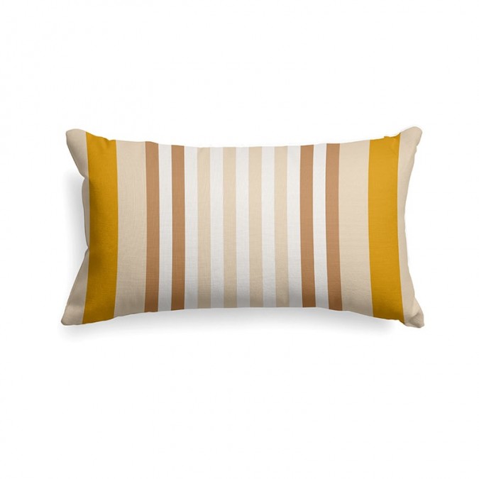 Trendy and elegant rectangle cushion cover in brown and beige stripes