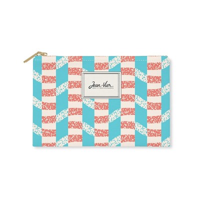 Pochette Plate Urean Lagon en tissage Jacquard