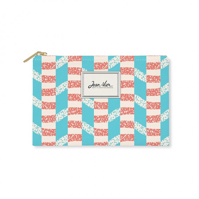 Pochette Plate Urean Lagon en tissage Jacquard