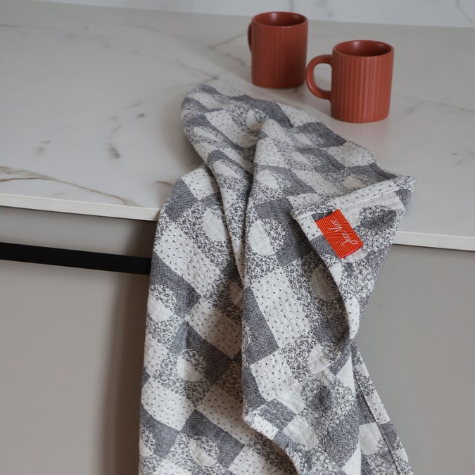 Essuie-mains en Jacquard de coloris gris