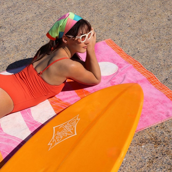 Pink beach towel 100% cotton