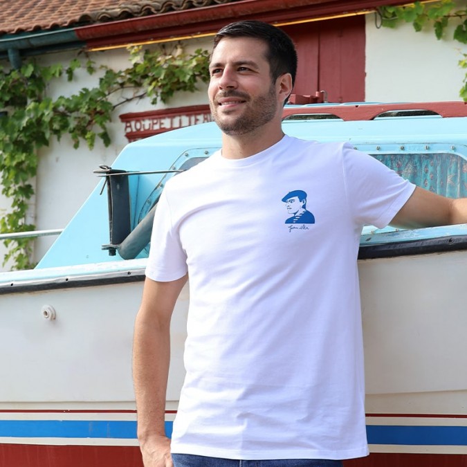 Tee-shirt Homme bleu et blanc élégant