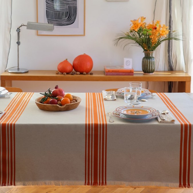 Nappe brindos Maia Rouille et ses jolies franges