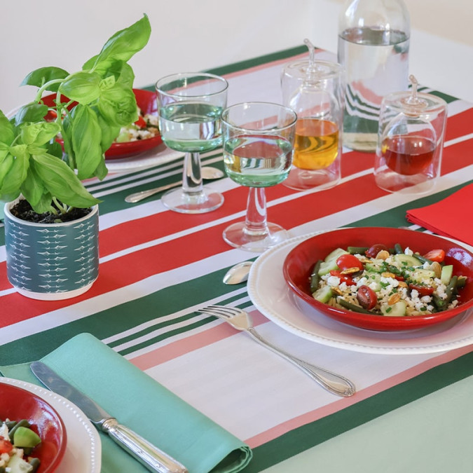 Nappe de table à enduction acrylique anti tache en coton haut de gamme
