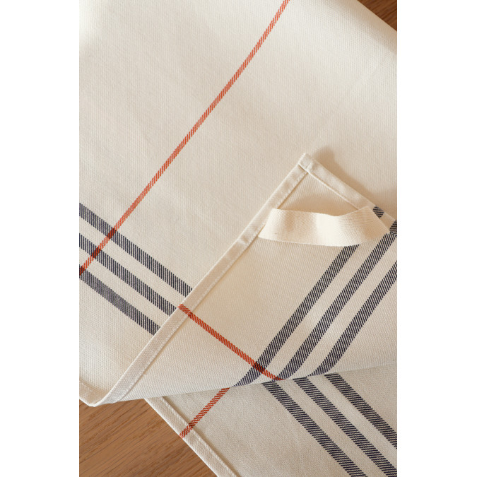 Alki kitchen towel with cotton hook for refined, minimalist decoration